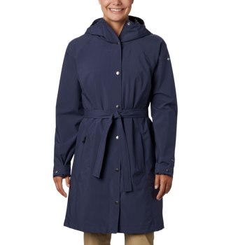 Columbia Here And There Long Trench, Chamarras Azul Marino Para Mujer | 236195-LEN